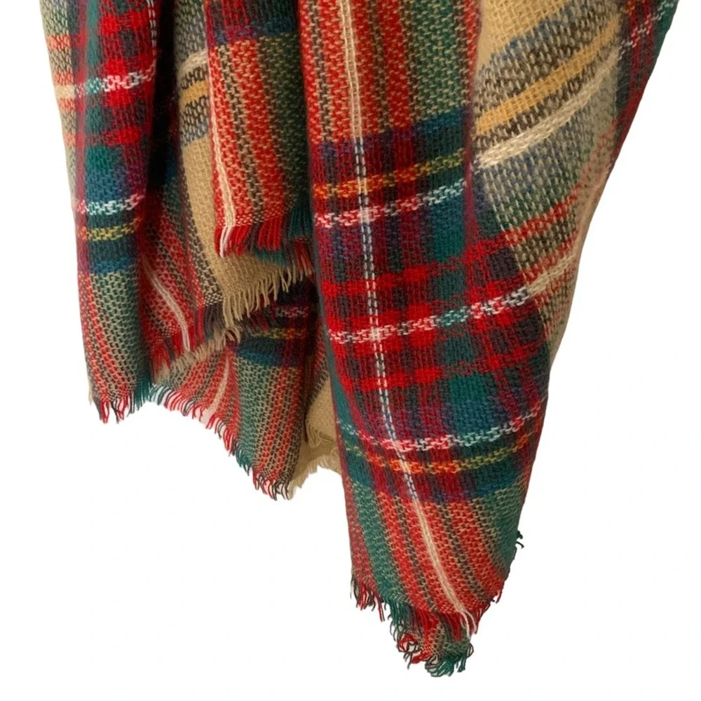 Altar'd State | Plaid Scarf Southern Preppy scarf with fringe blanket scarf